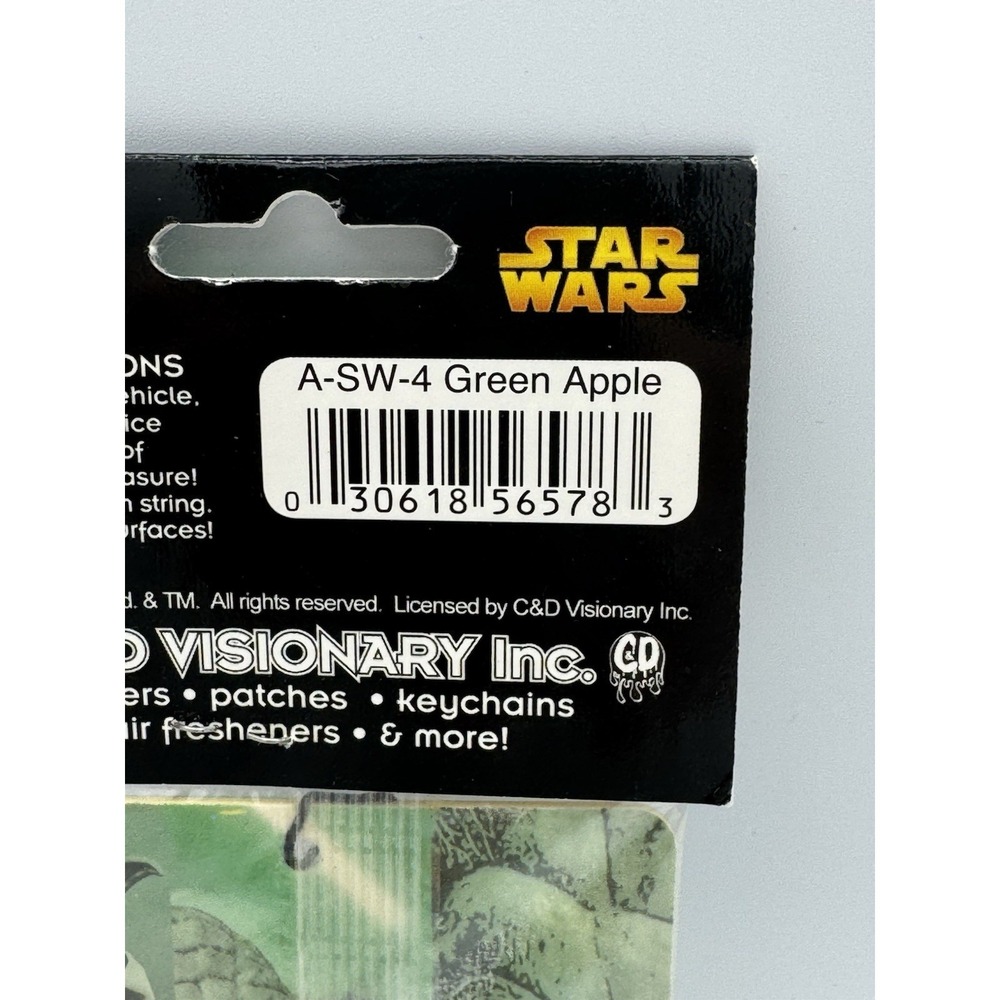 Star Wars Yoda Image Air Freshener A-SW-4 Green Apple NEW SEALED UNUSED - Picture 5 of 6